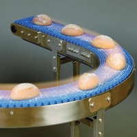Curved modular chain conveyor