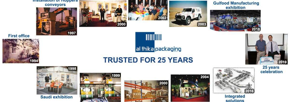 25 years، Al Thika Packaging، موثوق لسنوات 25، التاريخ، النجاح، الحلول