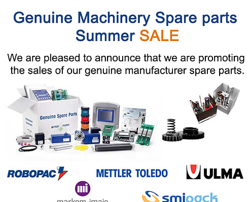 Spare parts sale, machinery spare parts sale