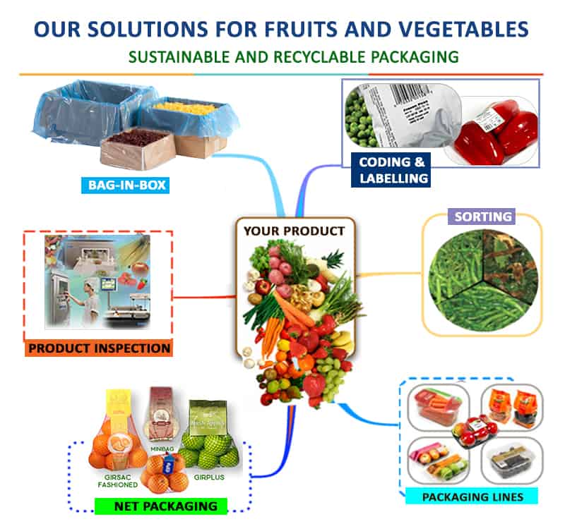 sustainable packaging for fruit and vegetable, printer for vegetable packaging