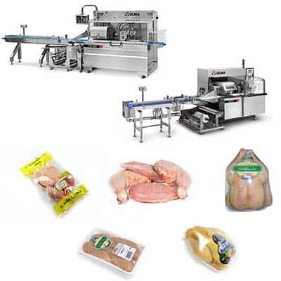 flow wrapper for chicken packaging