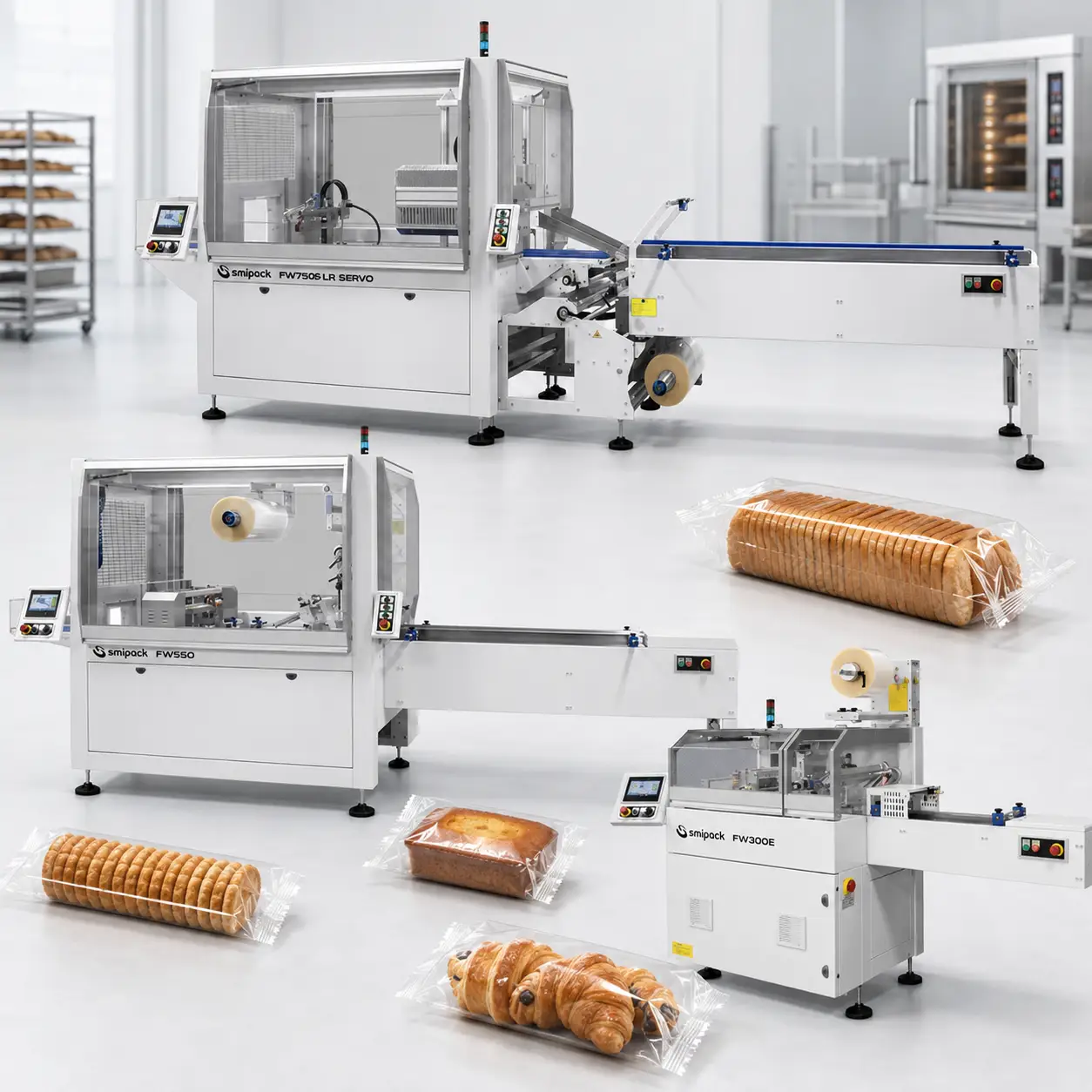 flow wrapper for bakery products packaging