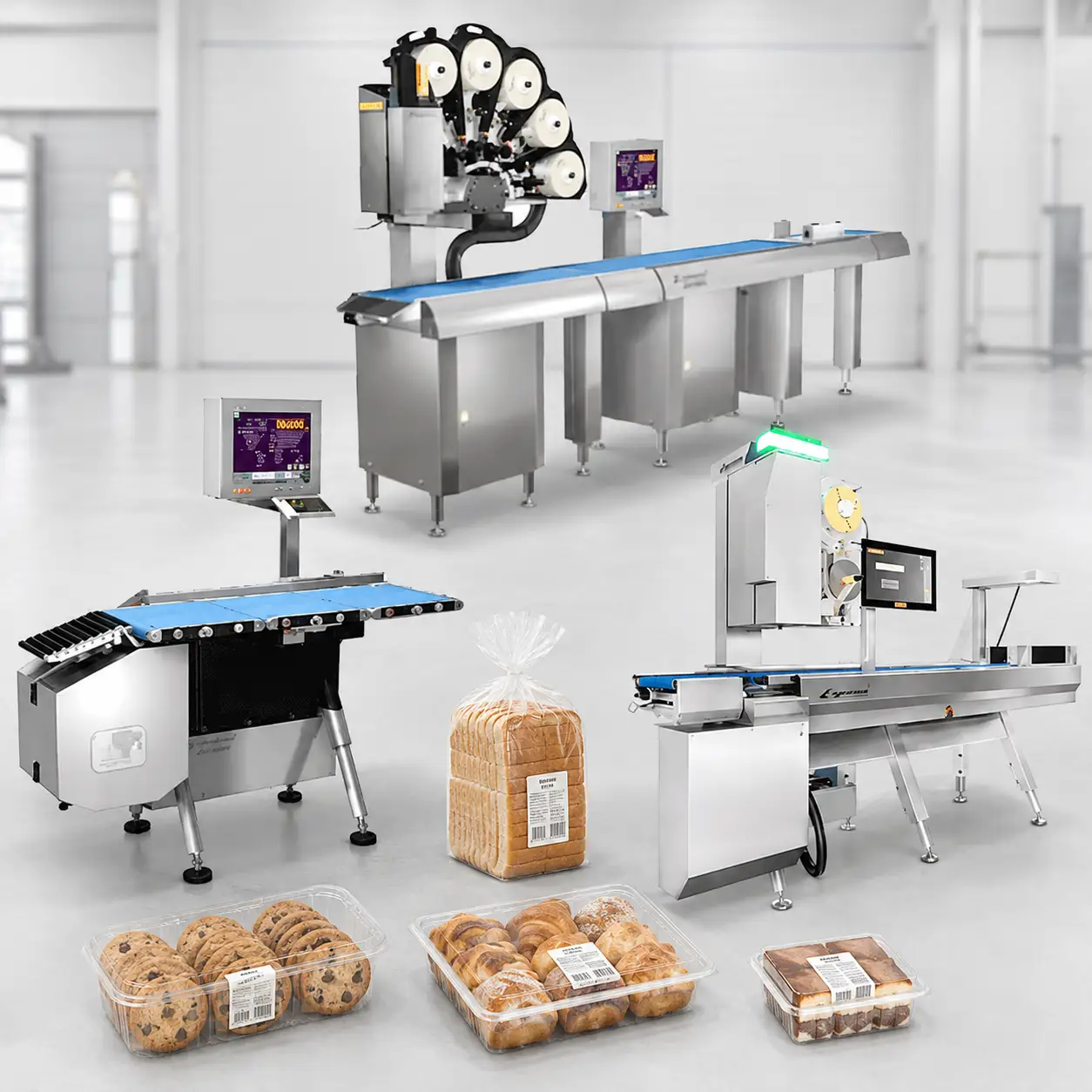 Weigh price labeller for bakery products