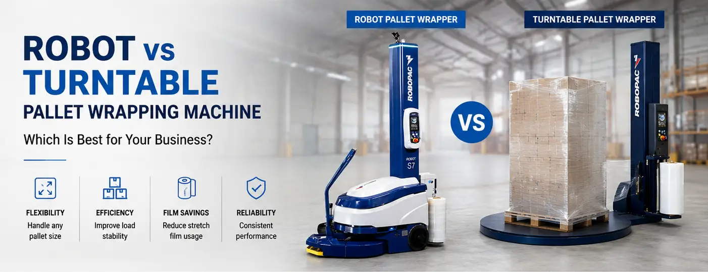 Robot vs Turntable pallet wrapping machine