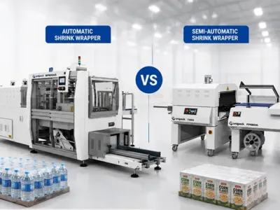 comparison between semi-automatic vs automatic shrink wrapper